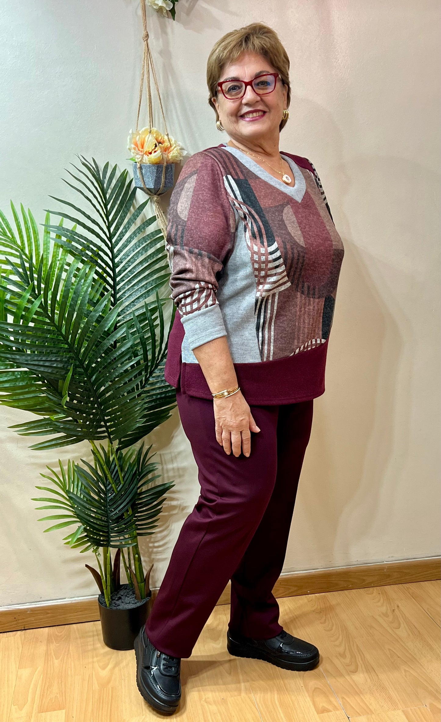 Jersey combi canalé