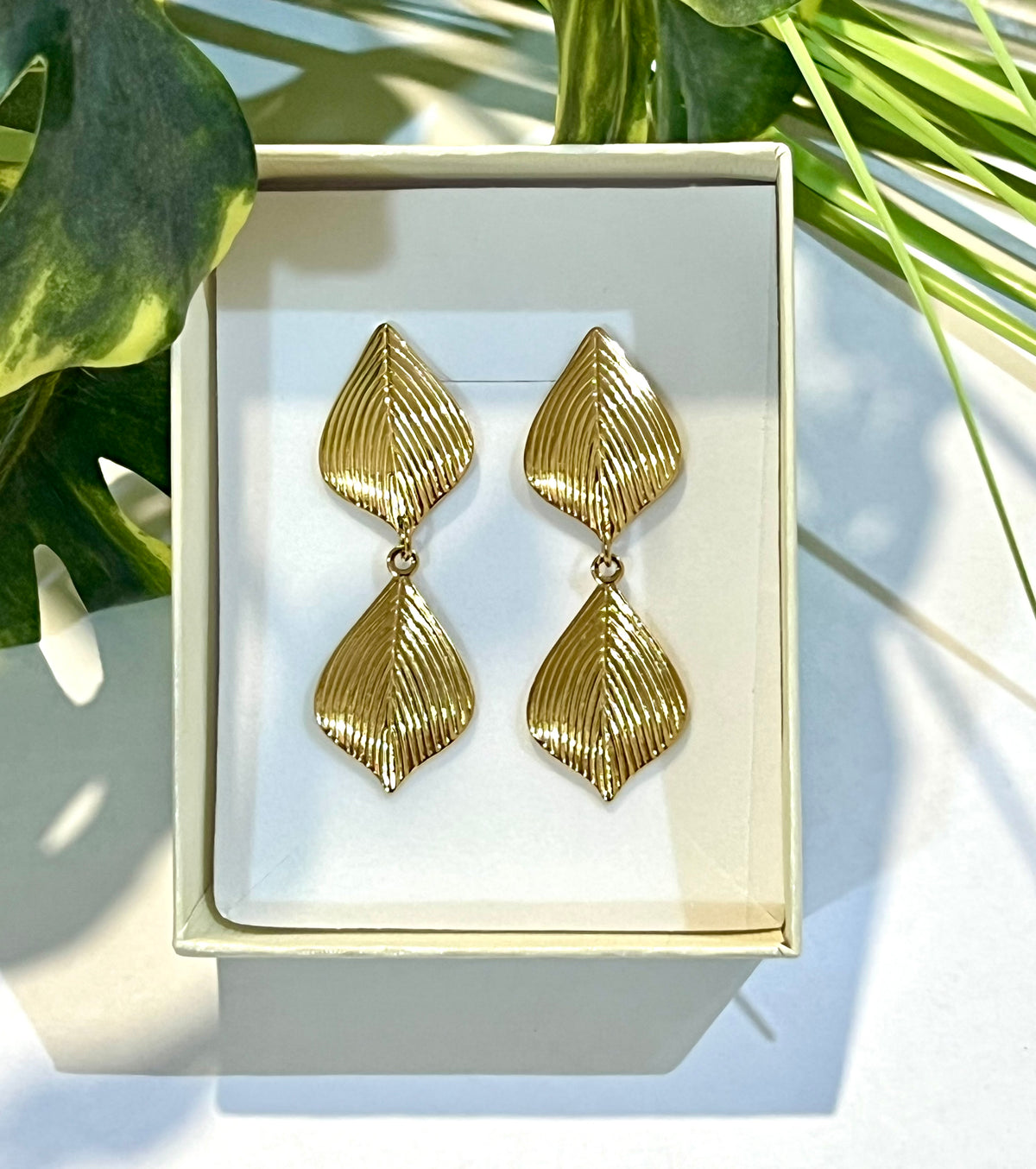 Pendientes acero doble hoja