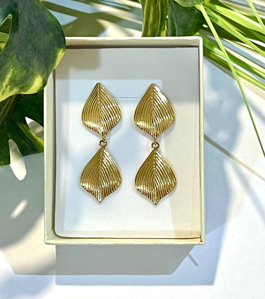 Pendientes acero doble hoja