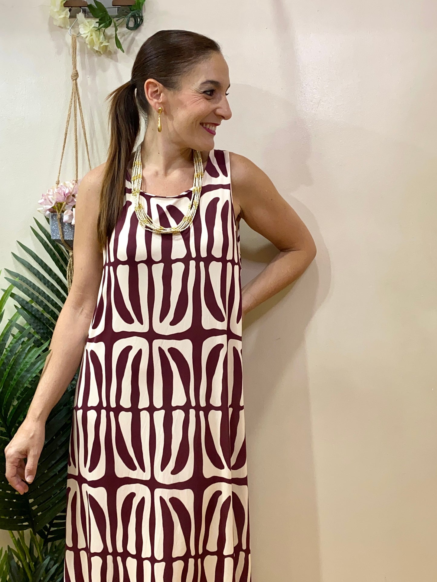 Vestido fluido geométrico