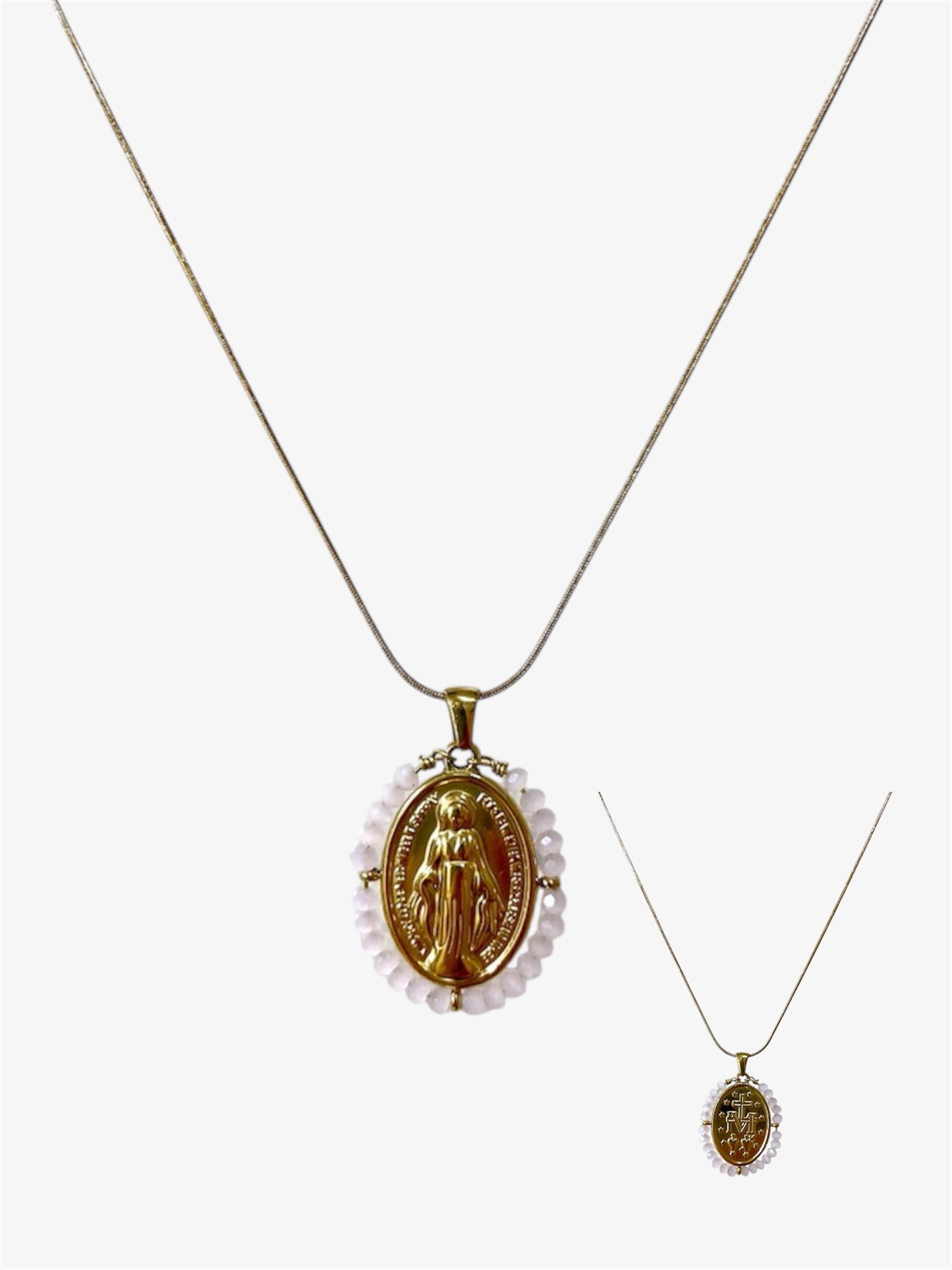 Collar acero Virgen Milagrosa