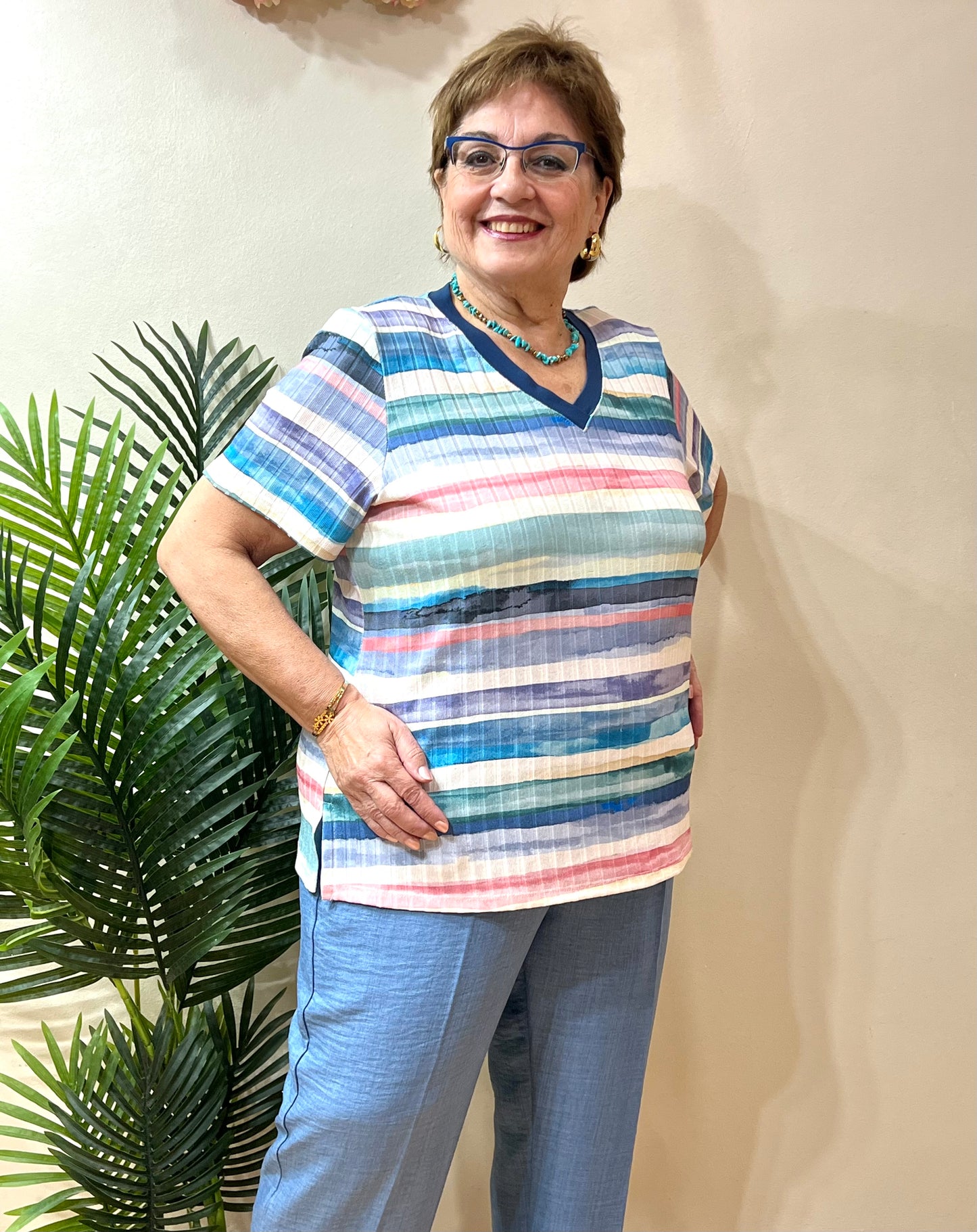 Camiseta rayas acuarela