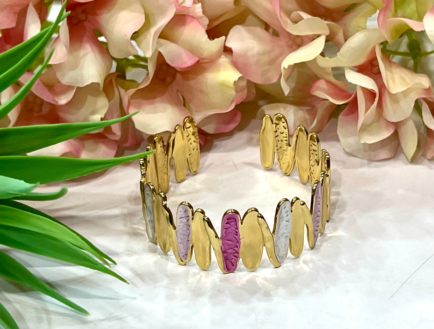 Brazalete acero líneas