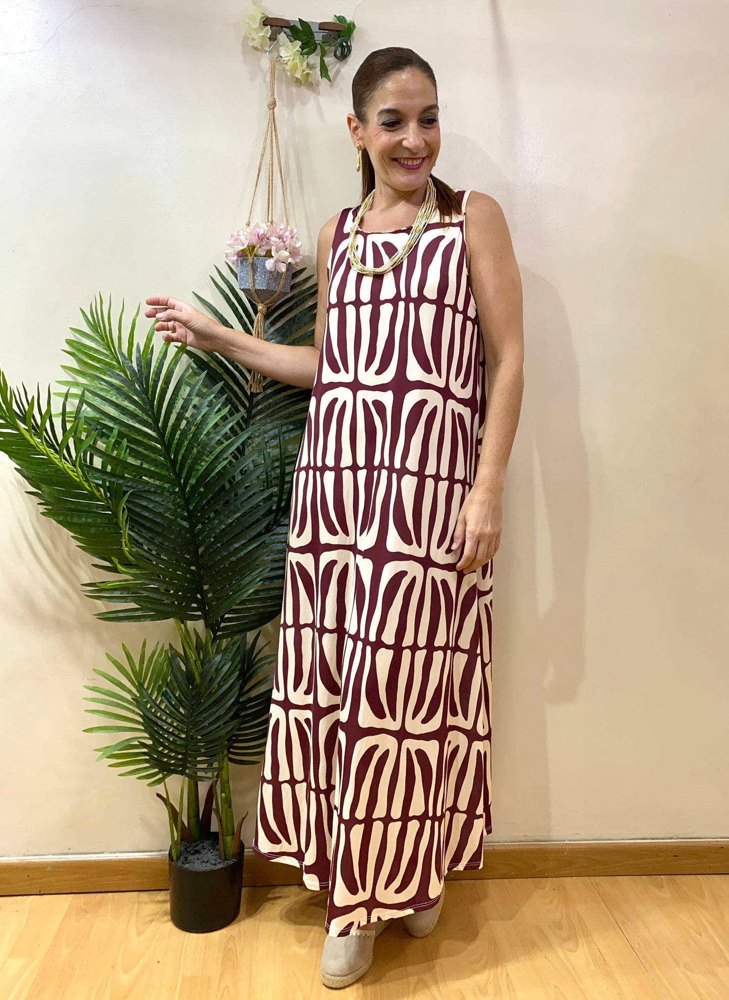 Vestido fluido geométrico