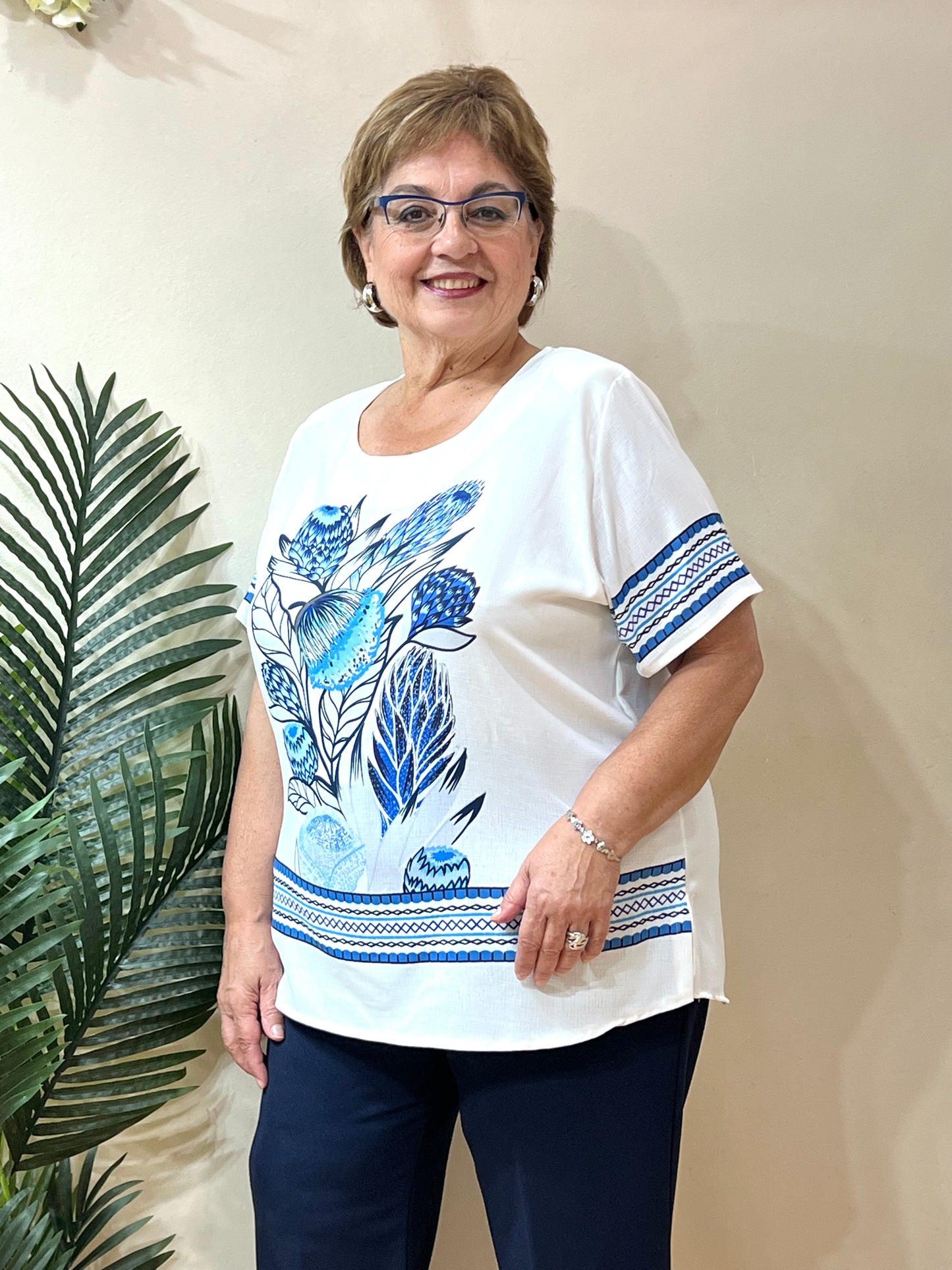 Blusa centro floreado