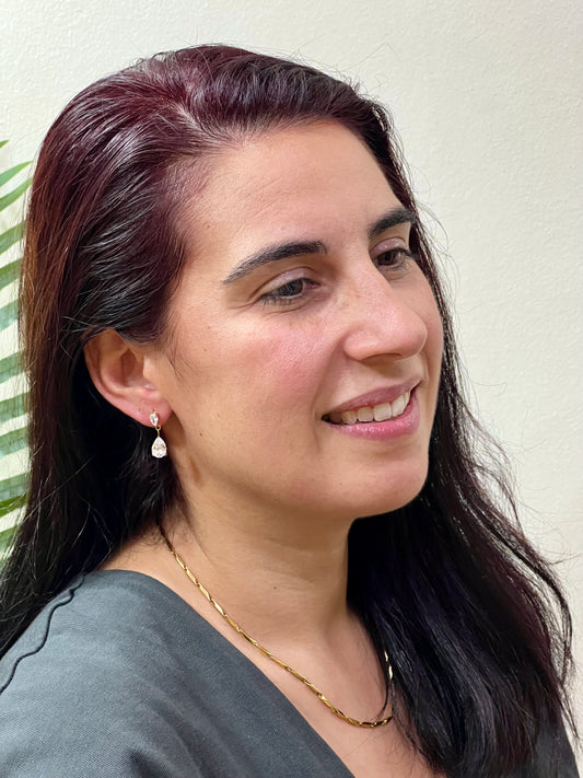 Pendientes acero lagrima brillo