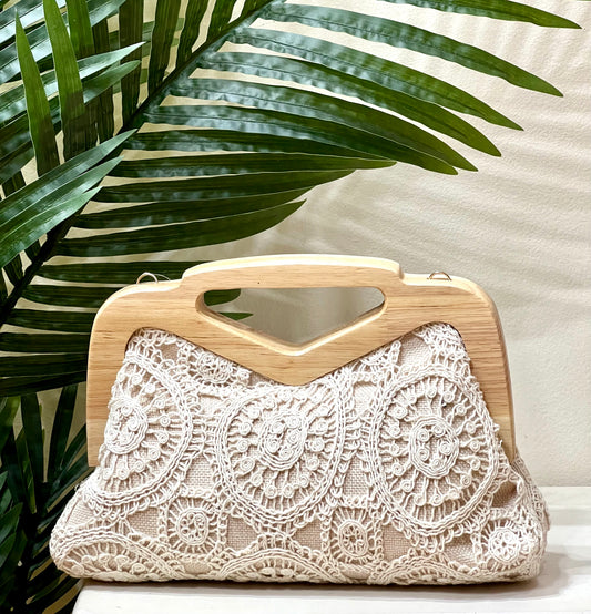 Bolso croché y madera