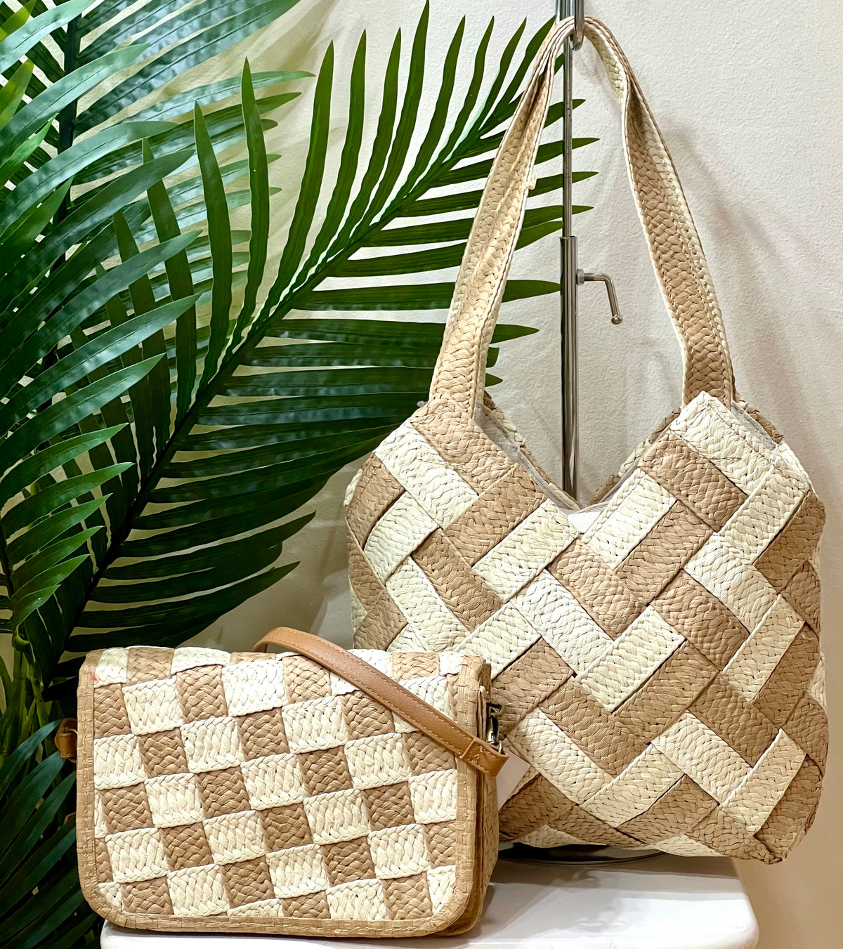 Bolso trenzado rafia bandolera