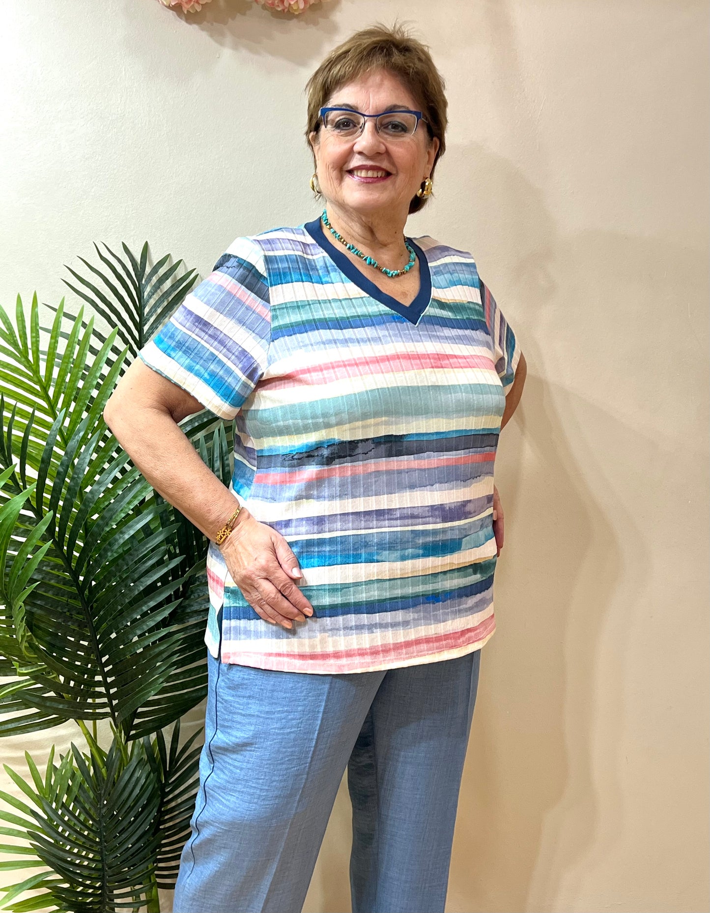 Camiseta rayas acuarela