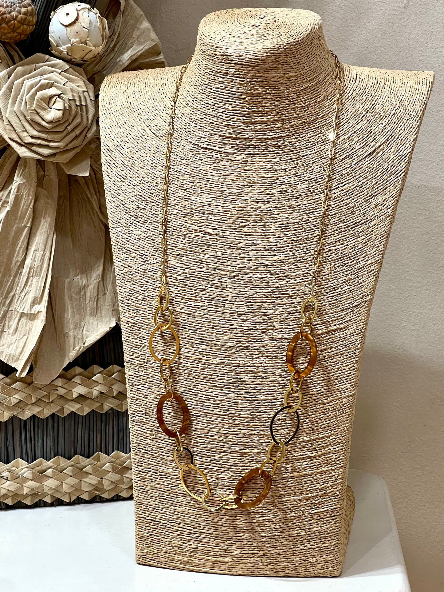 Collar acero largo Golden