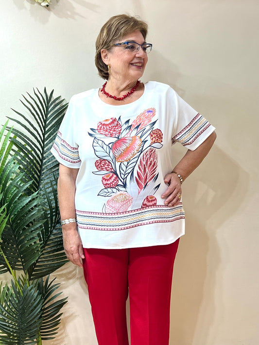 Blusa centro floreado