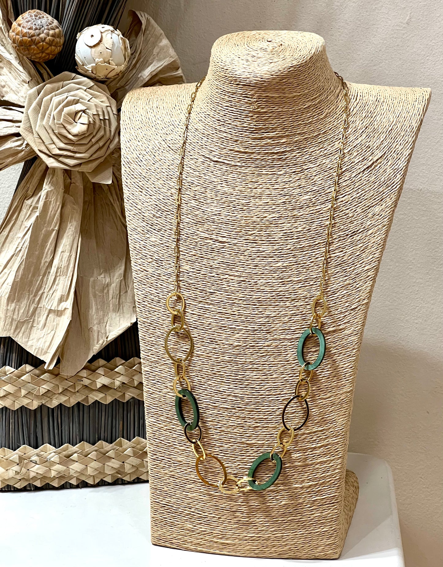 Collar acero largo Golden