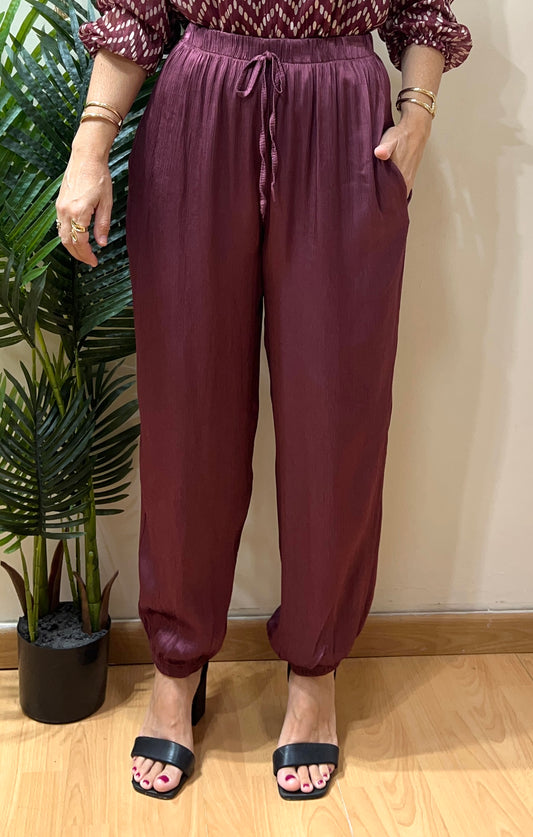 Pantalón bombacho satinado diva