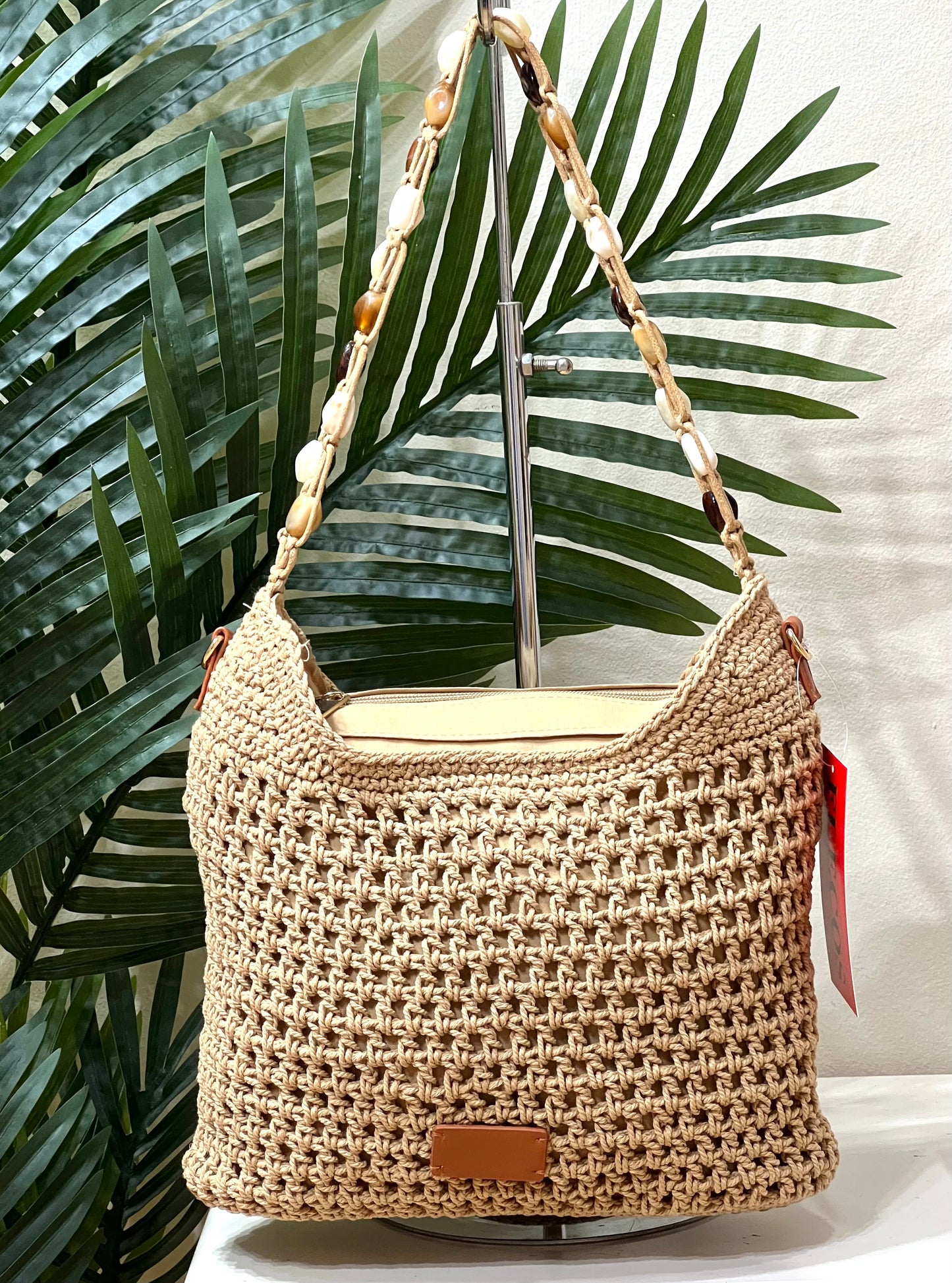 Bolso croché y asa combinada
