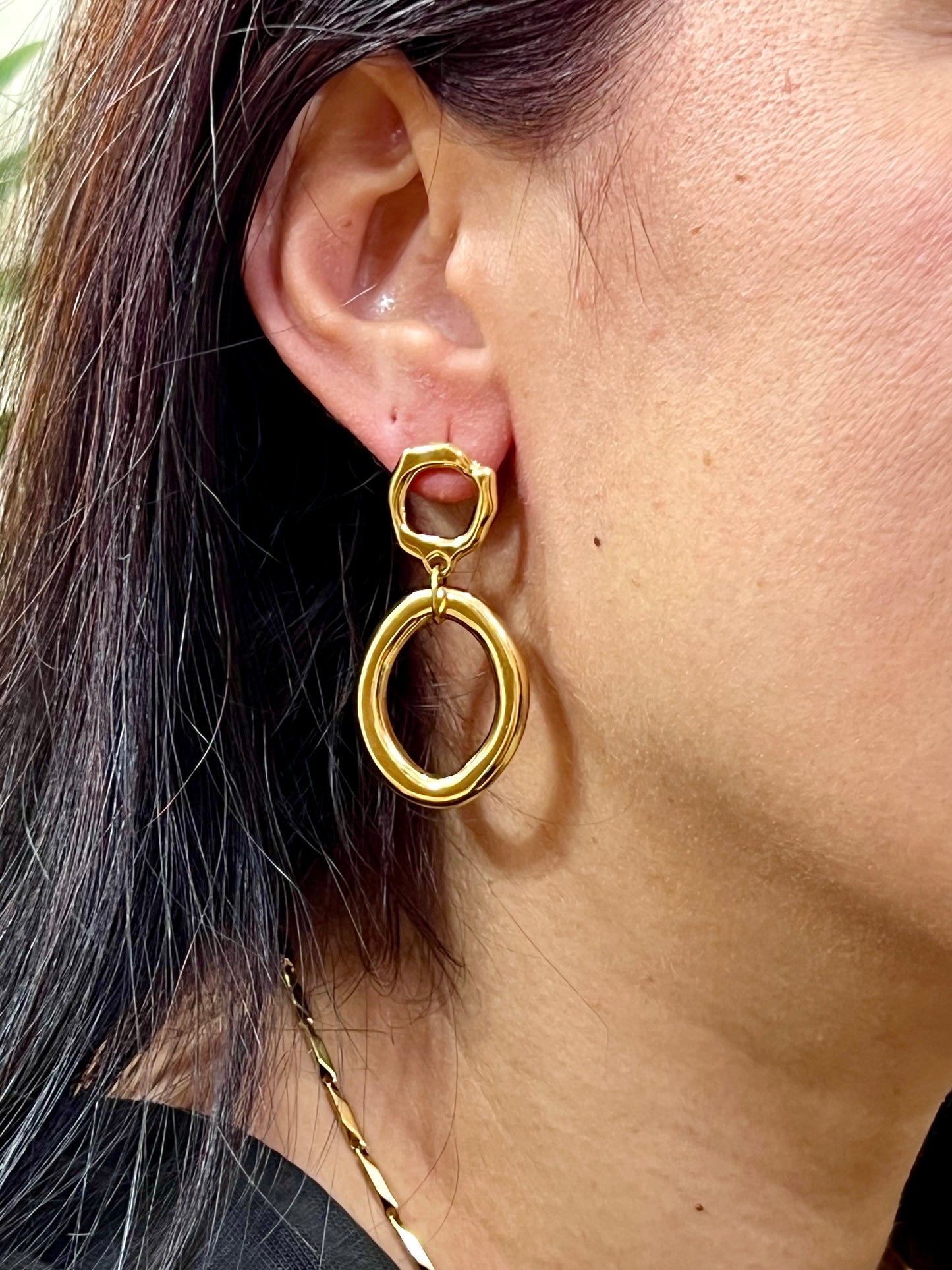 Pendientes acero doble aro maxi