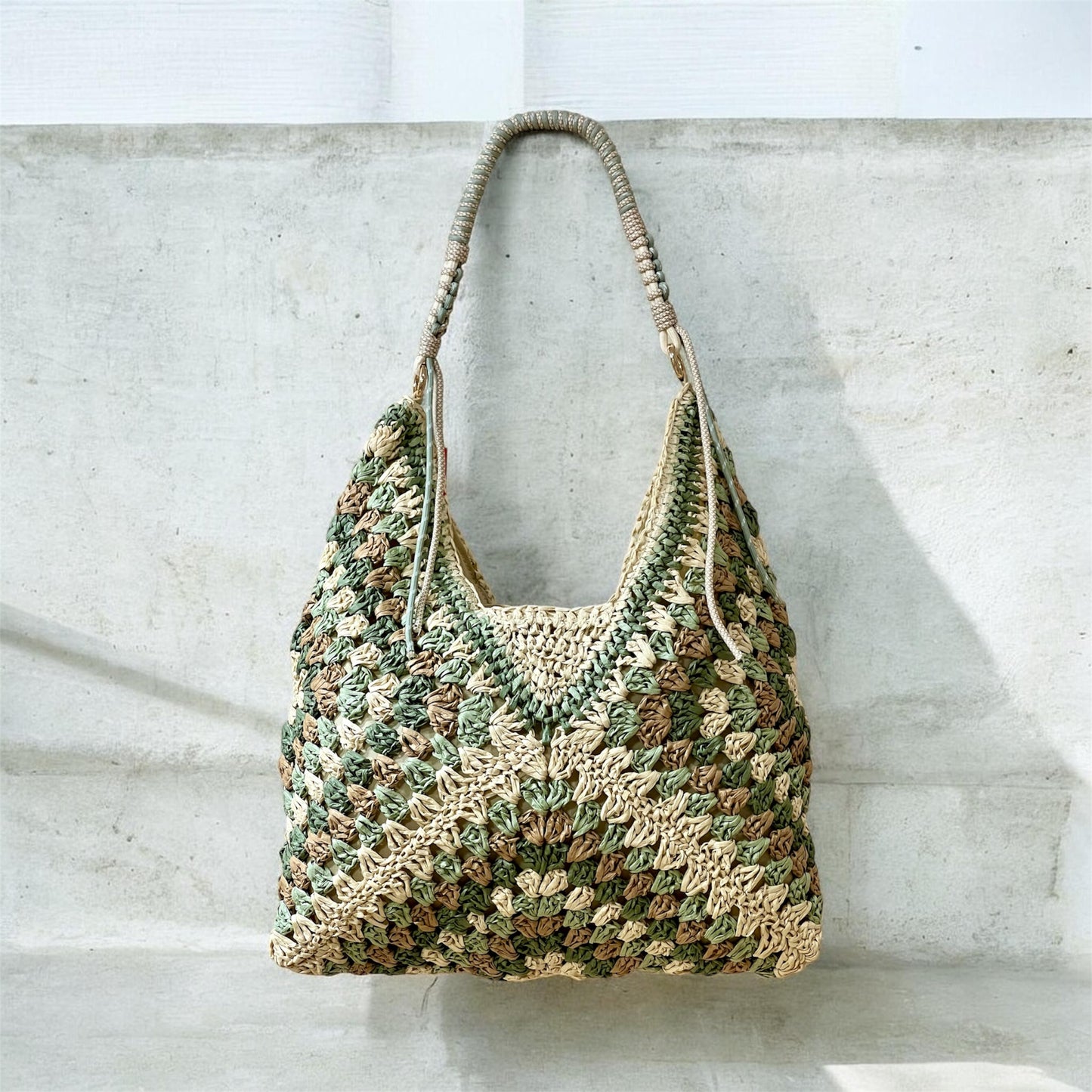 Bolso rafia patchwork