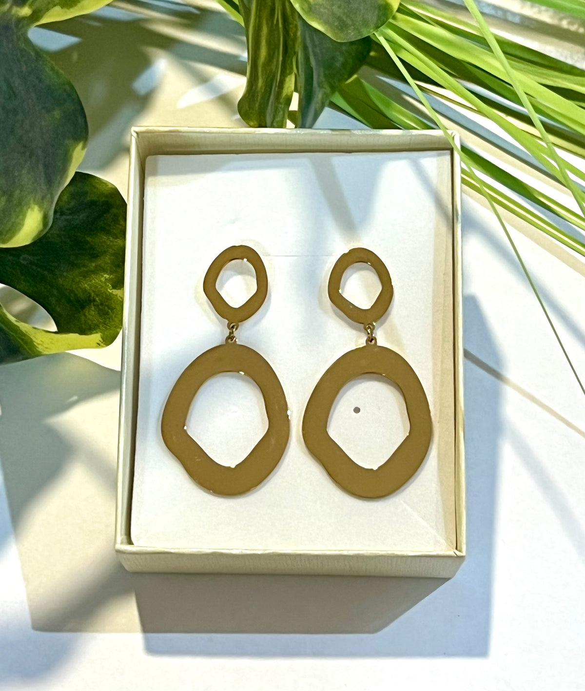 Pendientes acero doble aro plano