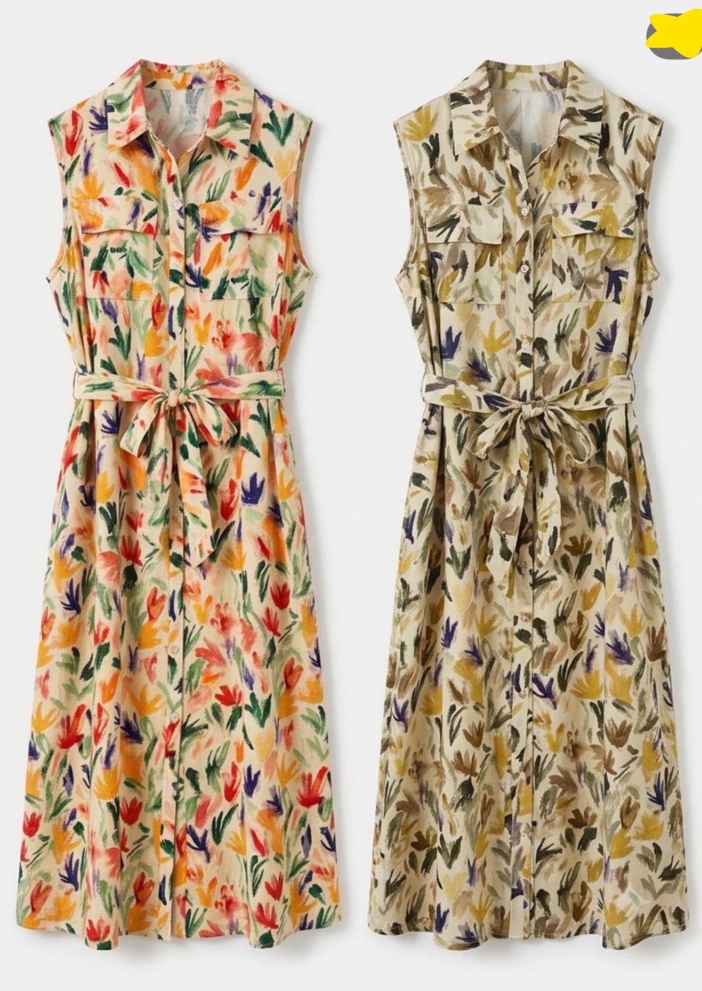 Vestido camisero trazos