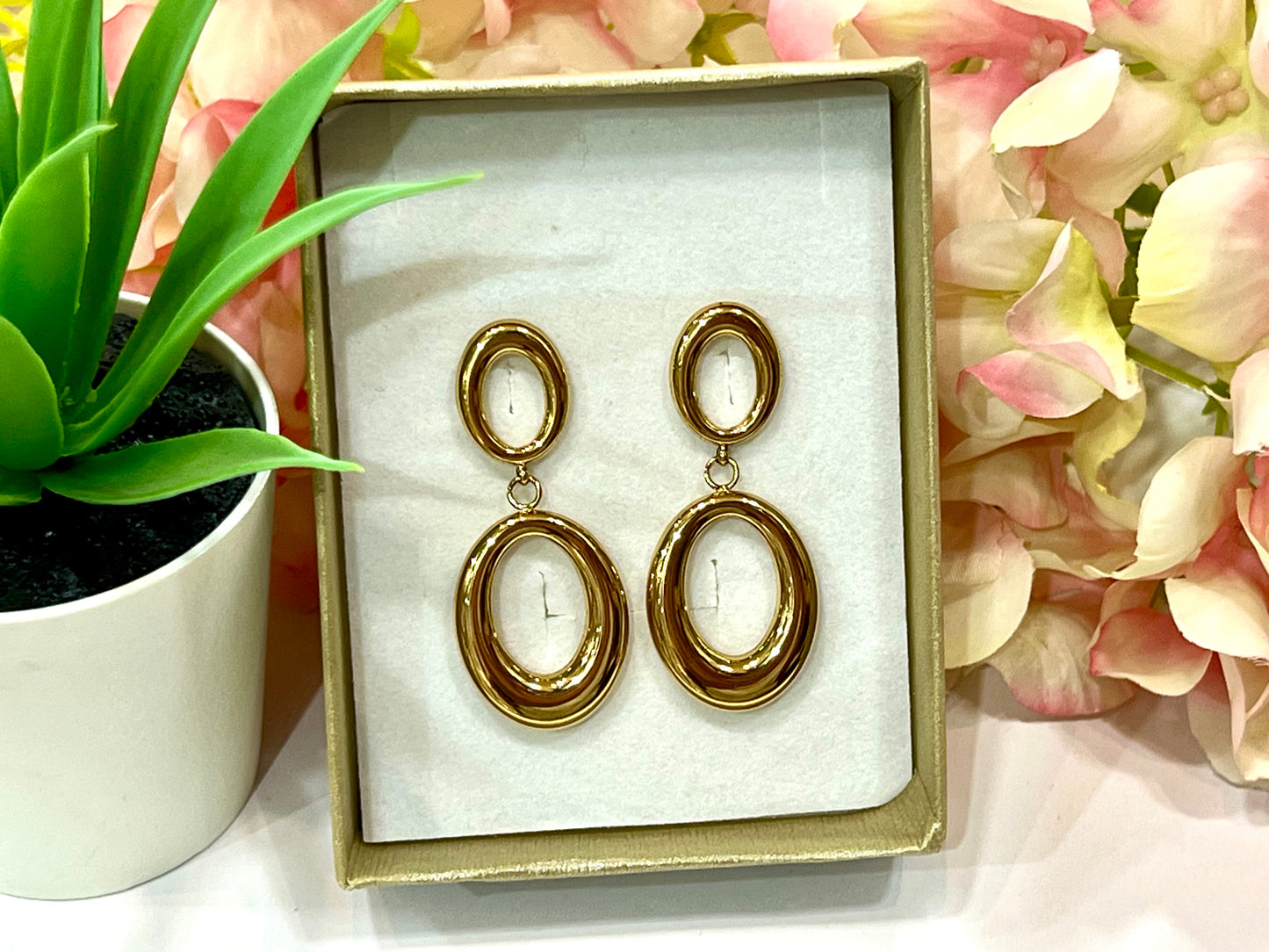 Pendientes acero doble aro maxi