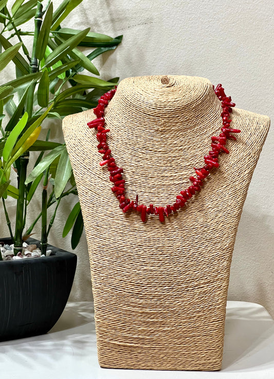 Collar piedra coral (corto)