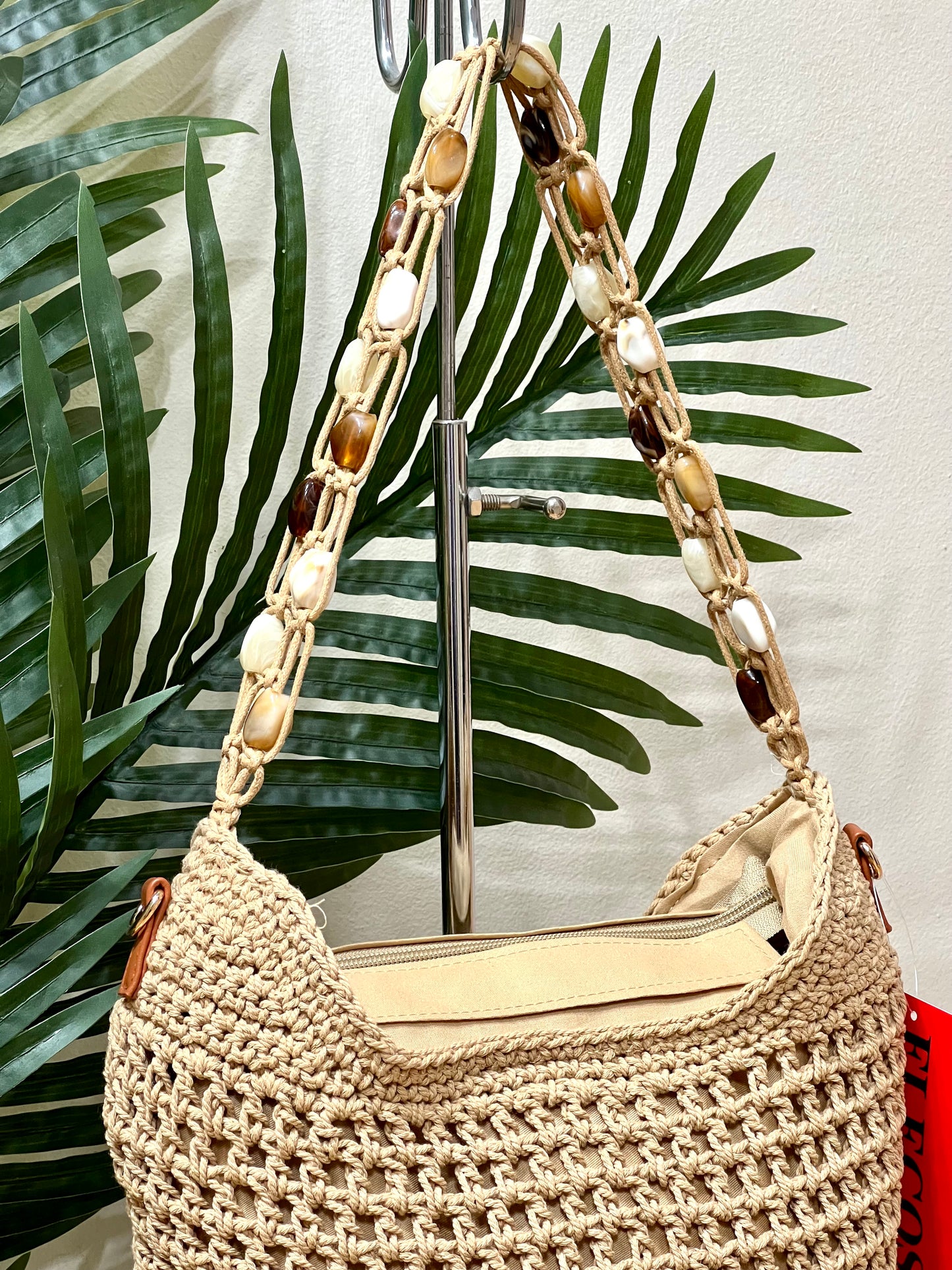 Bolso croché y asa combinada