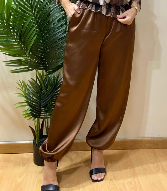 Pantalón bombacho satinado