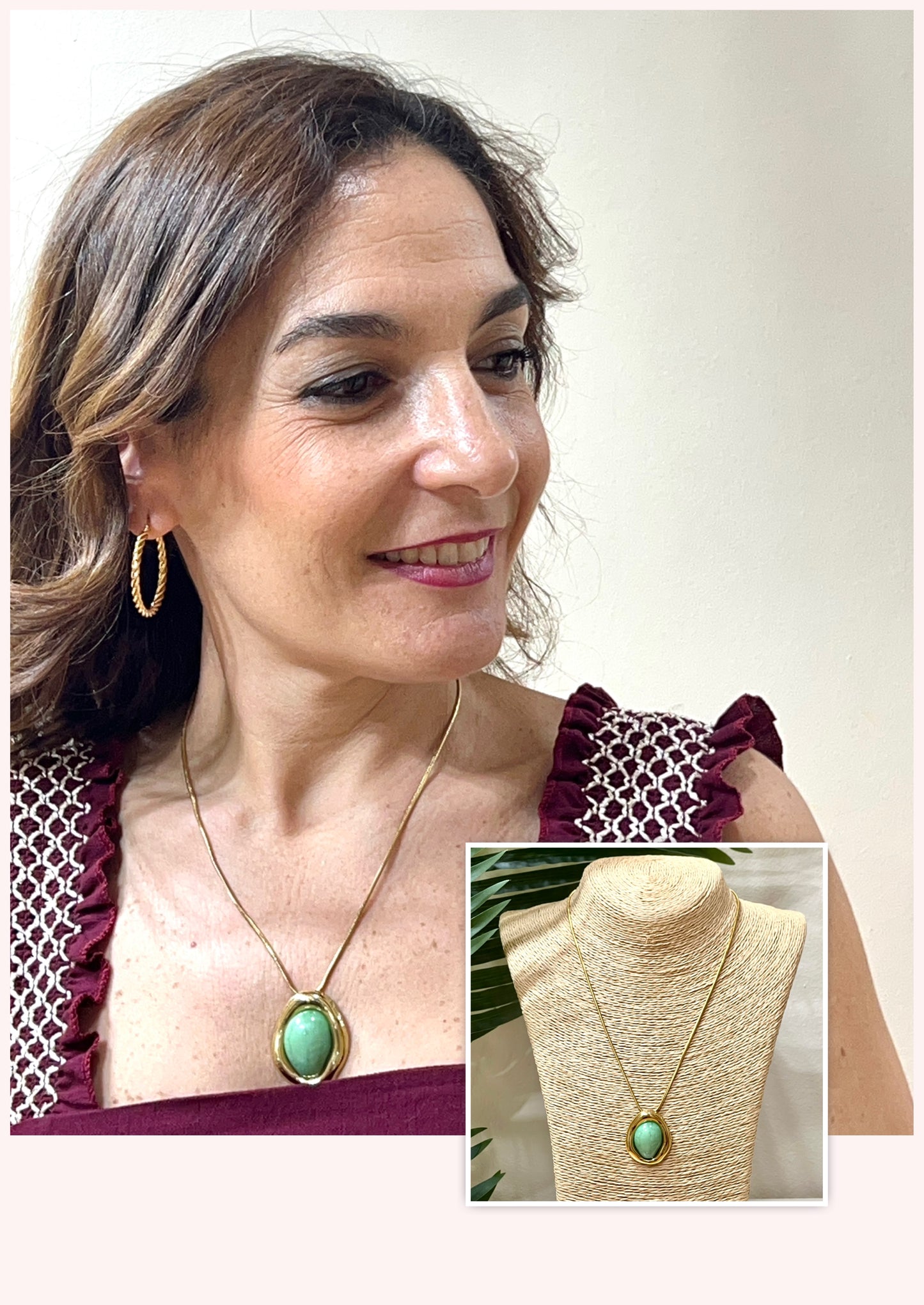 Collar acero medallón