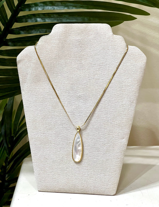 Collar acero lágrima y piedra