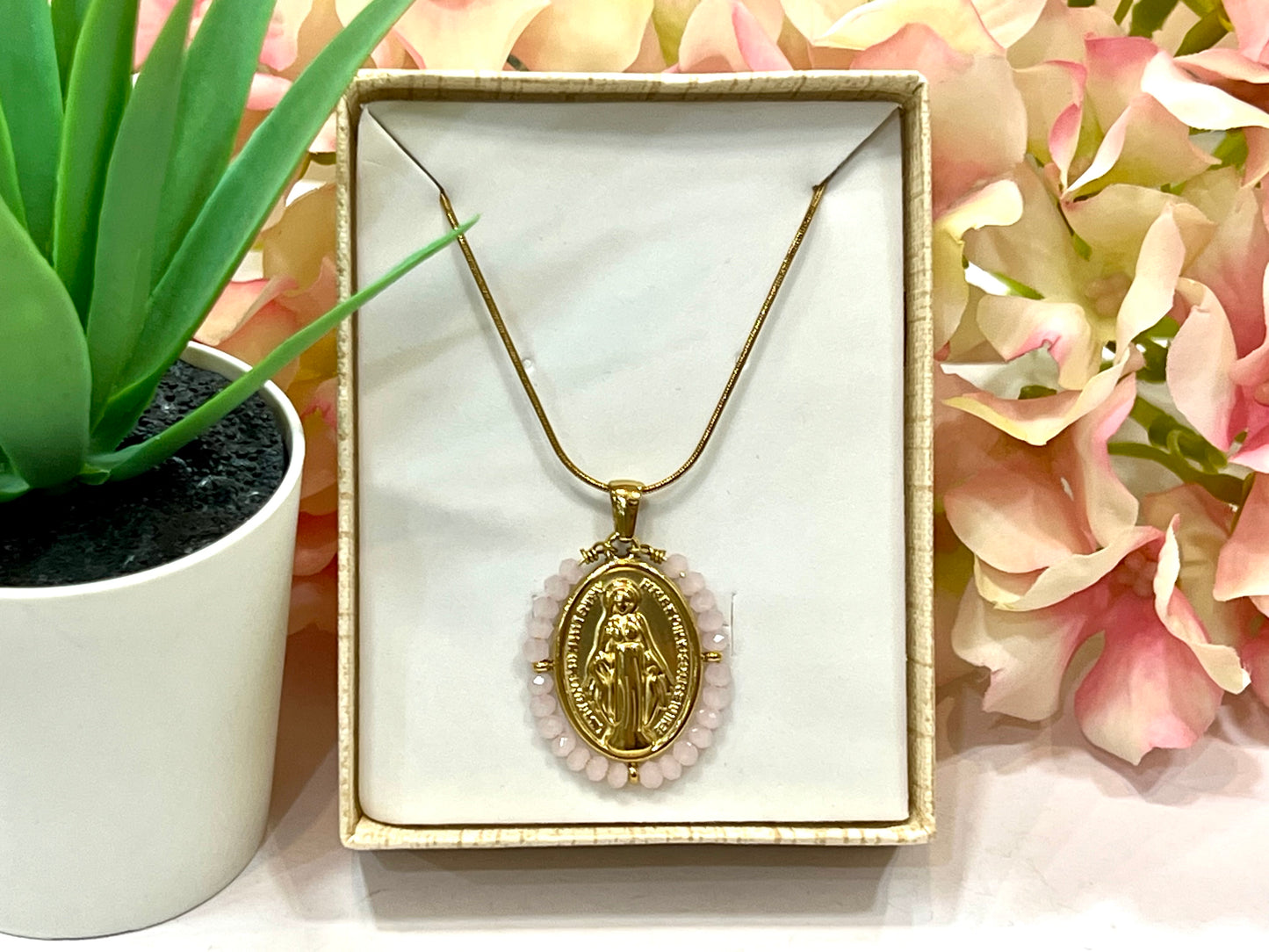 Collar acero Virgen Milagrosa