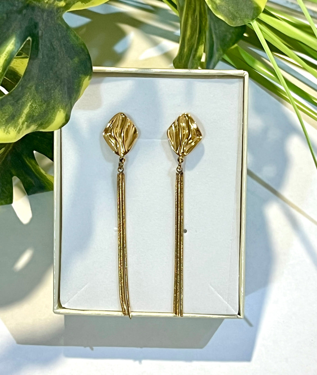 Pendientes acero cadenitas
