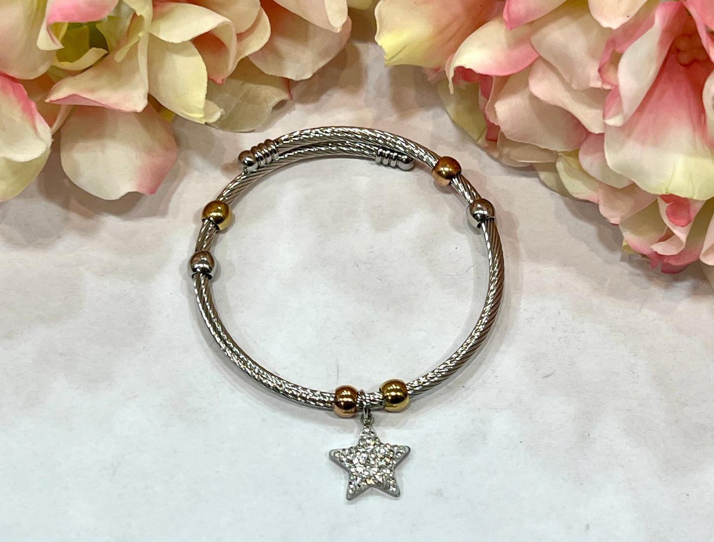 Pulsera acero con fornituras