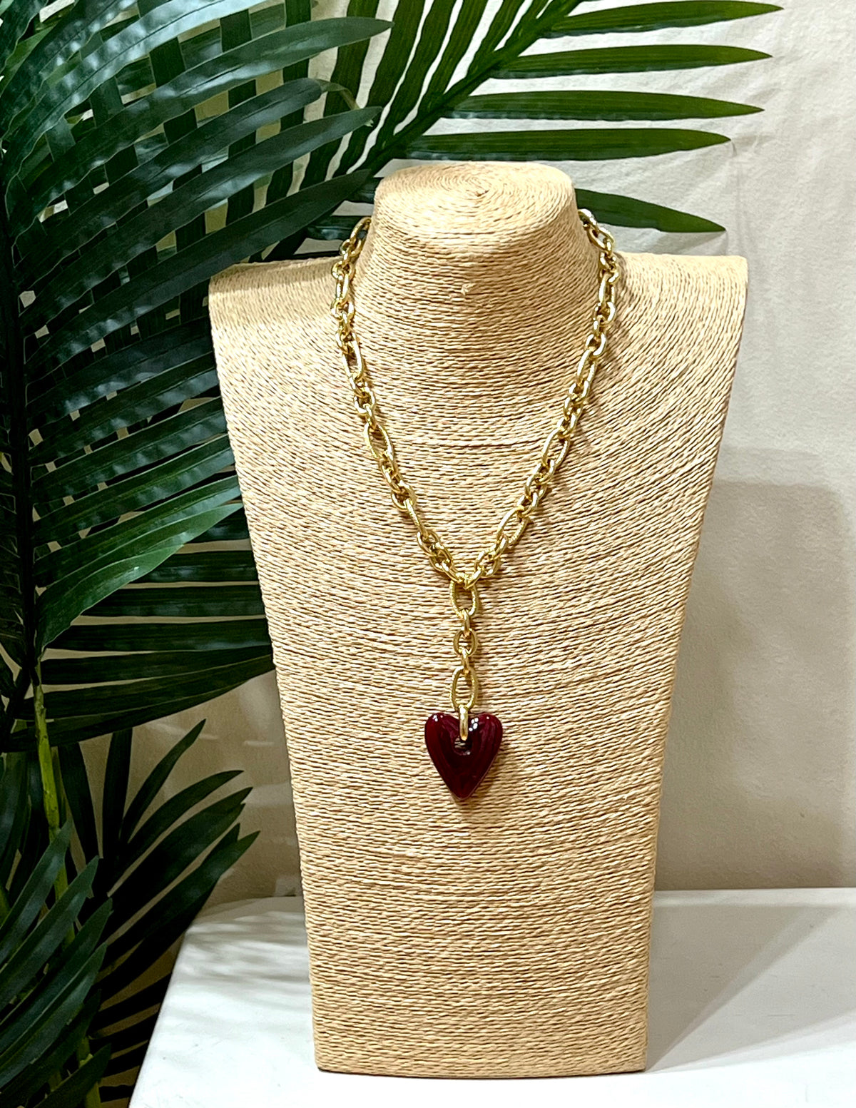 Collar acero y corazón