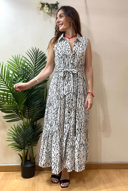 Vestido camisero motitas