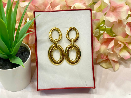 Pendientes acero doble aro maxi
