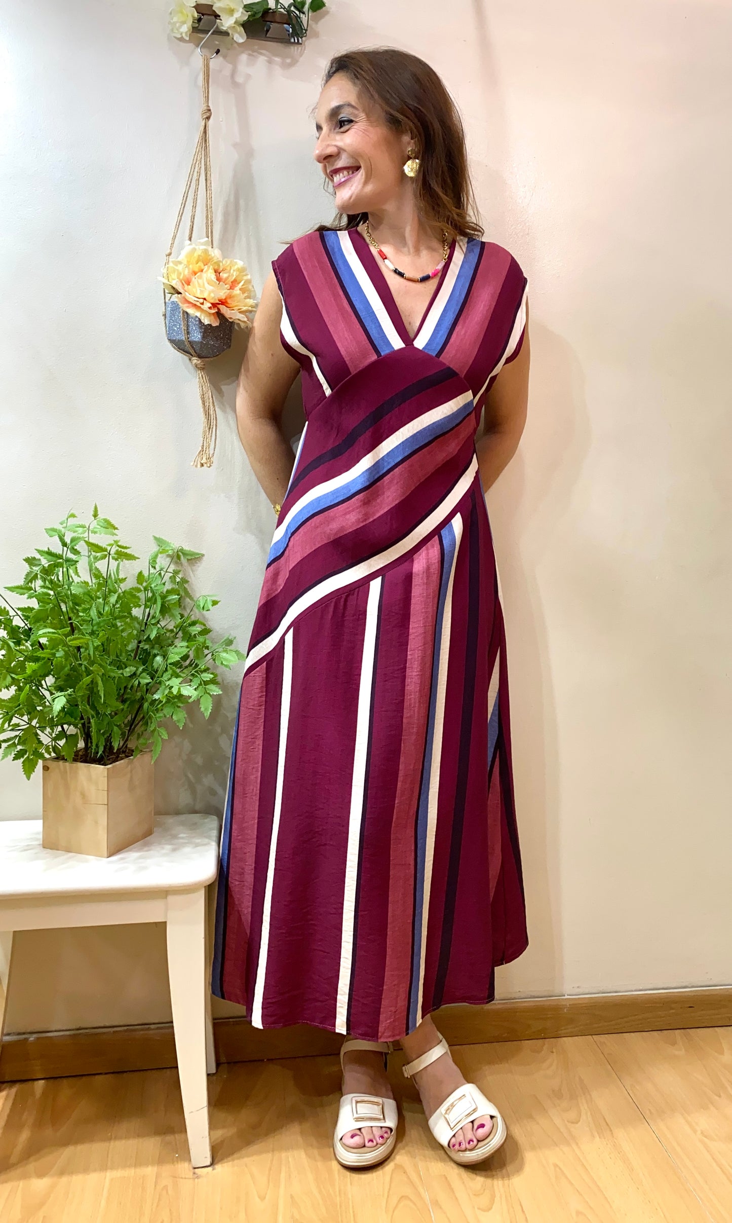 Vestido fluido mil rayas