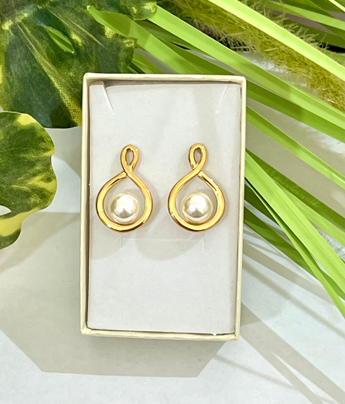 Pendientes acero perla infinito