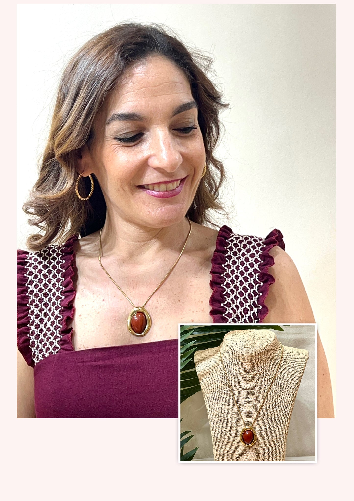 Collar acero medallón
