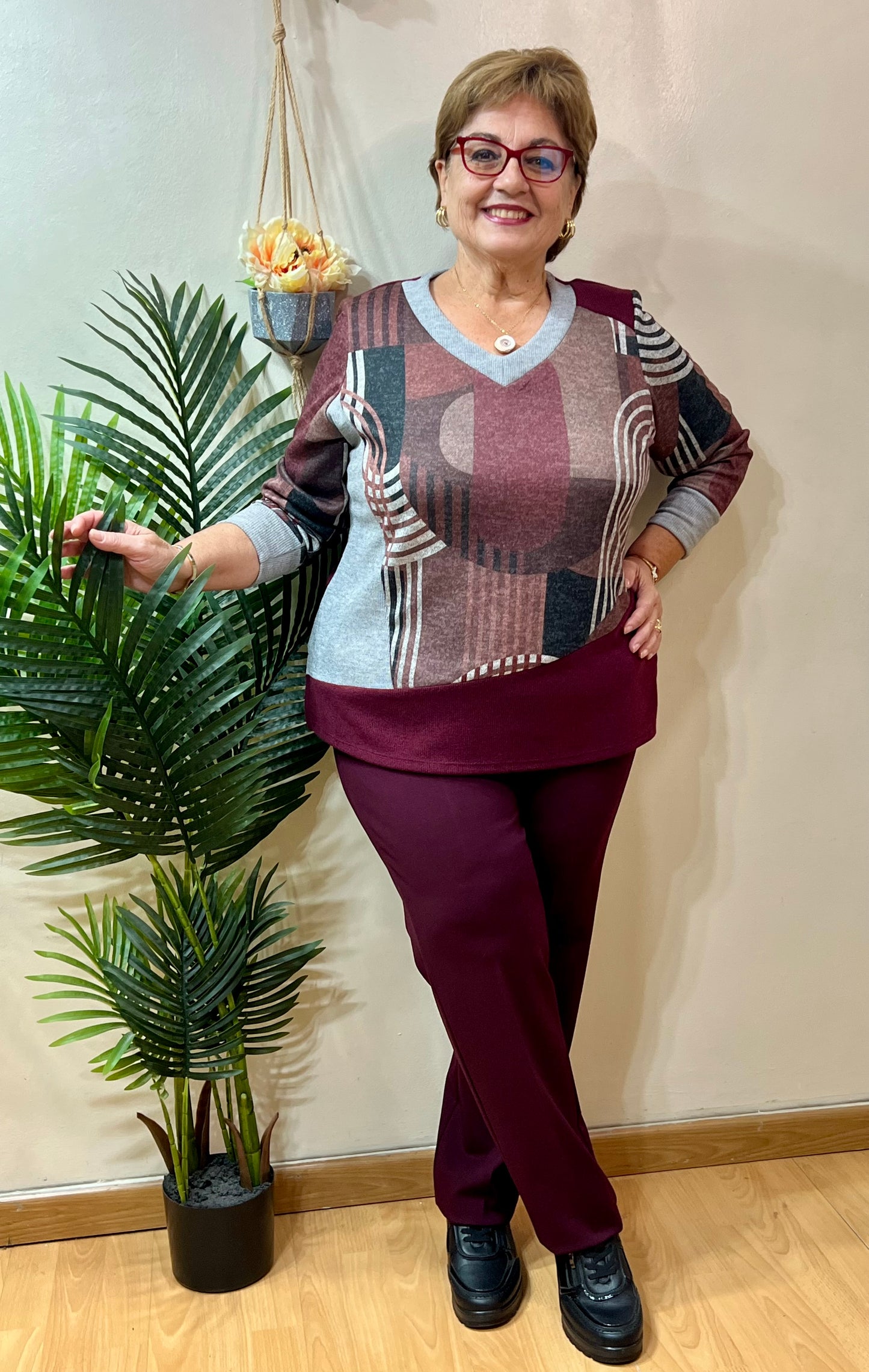 Jersey combi canalé