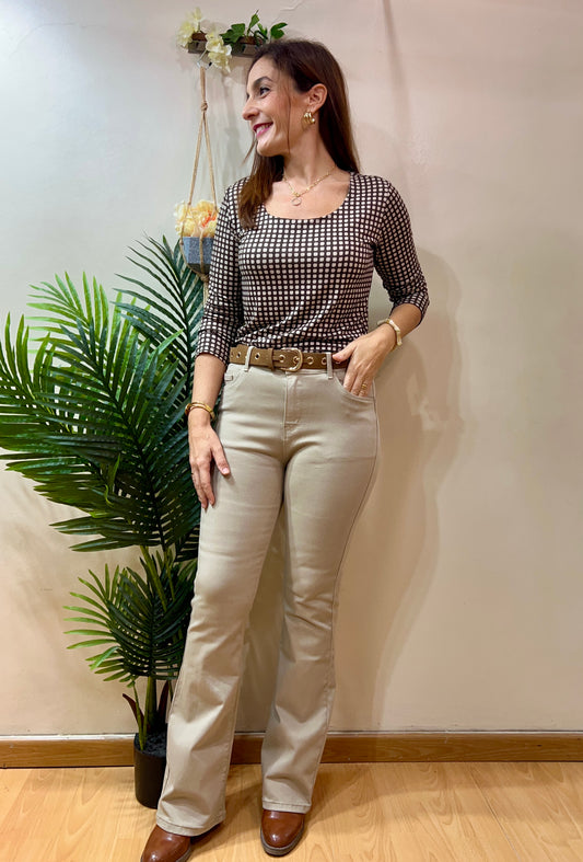 Vaqueros beig campana