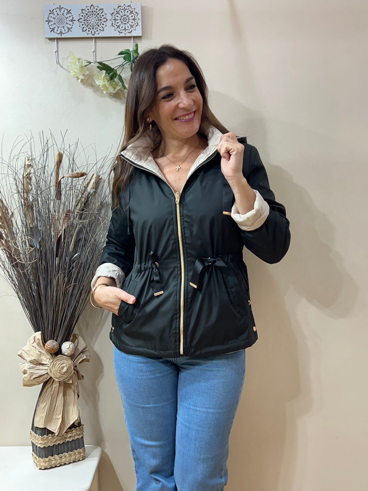 Chaquetón con lazada