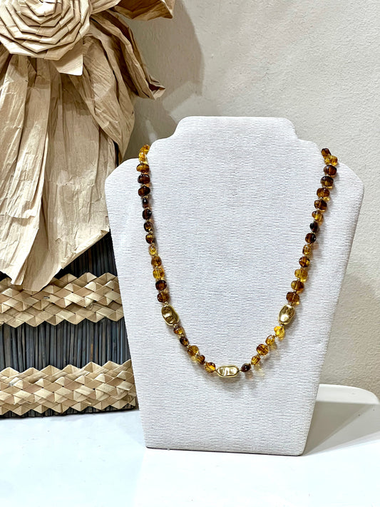Collar piedra ámbar combi