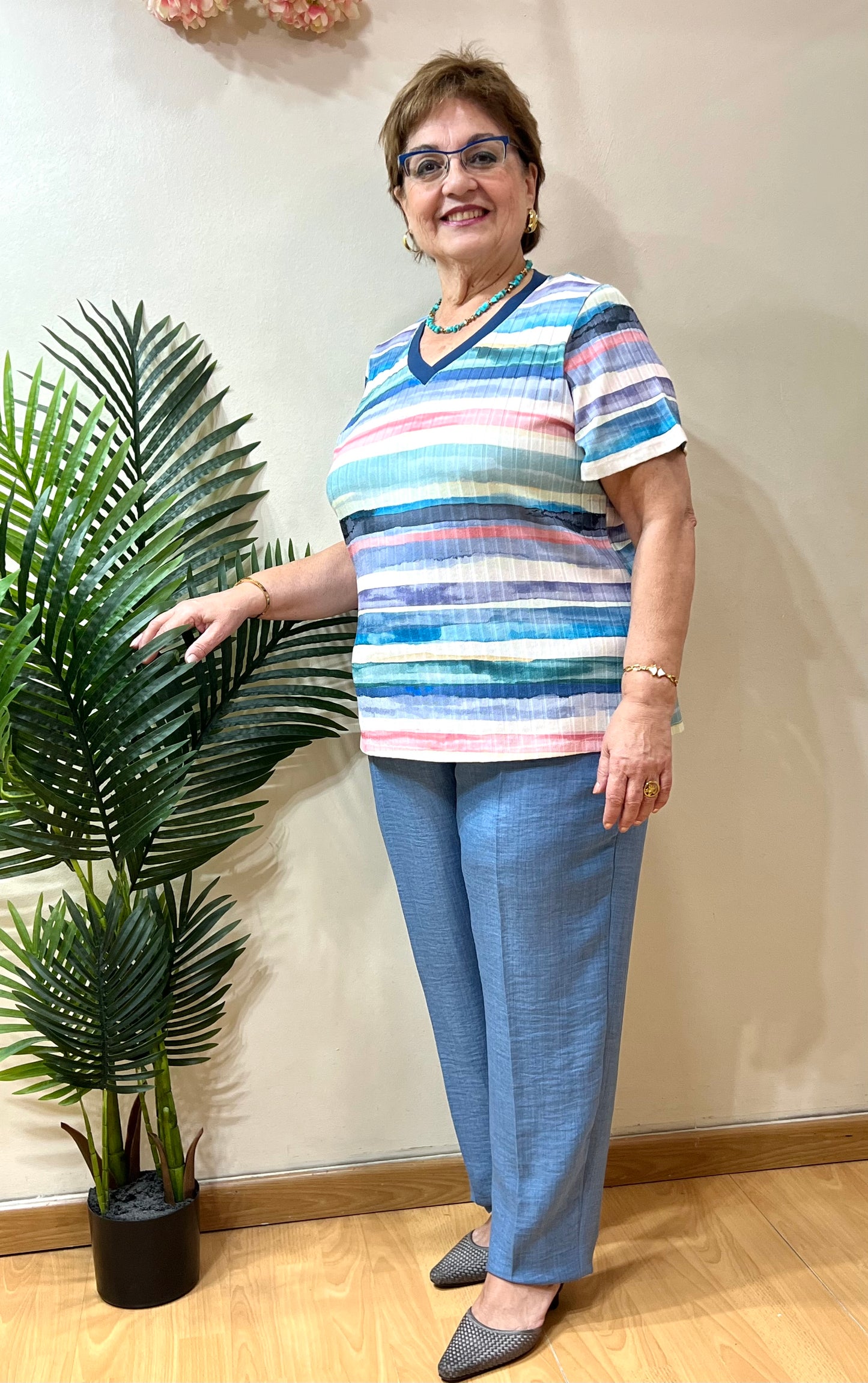 Camiseta rayas acuarela