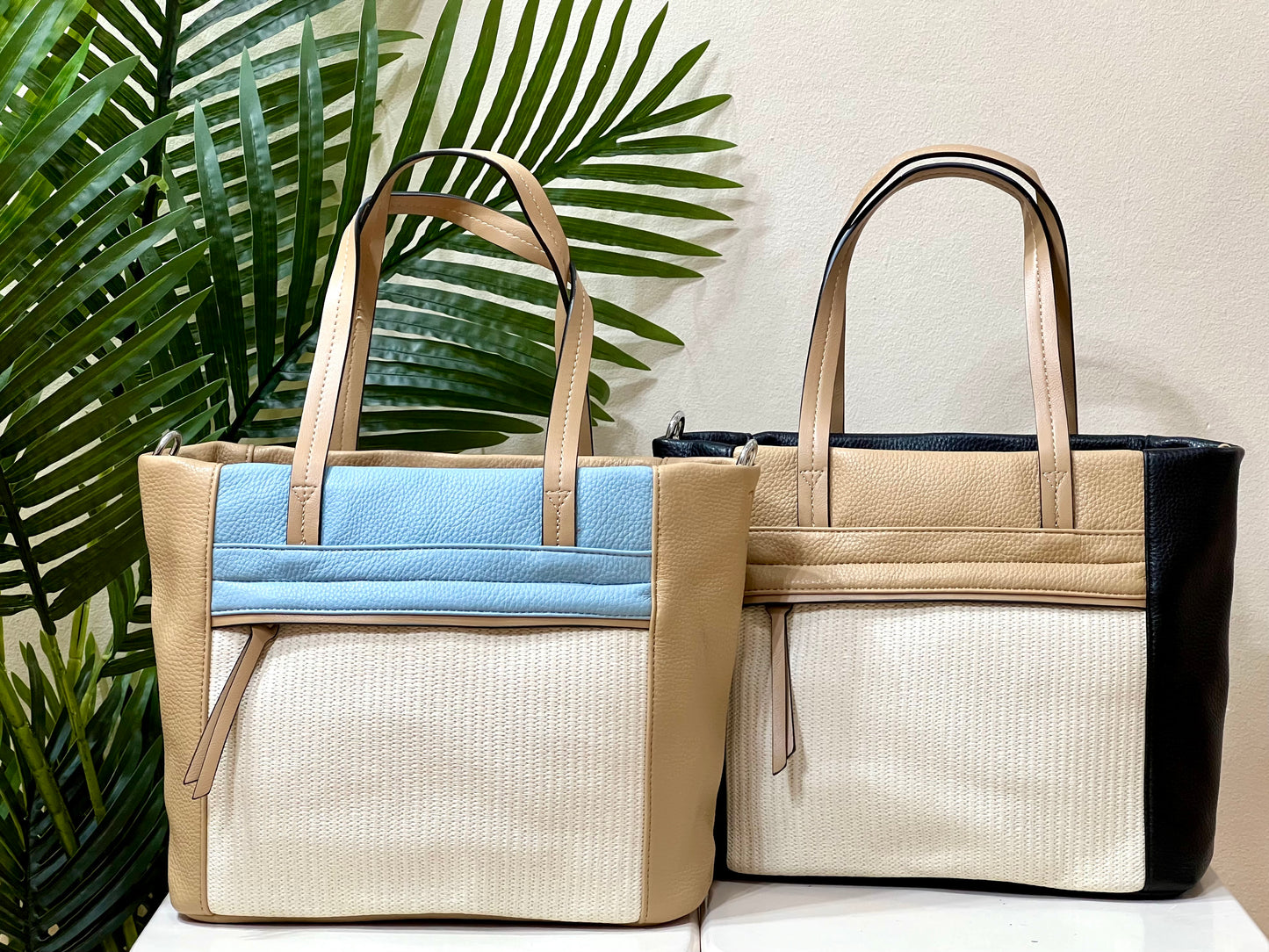 Bolso polipiel combinado color