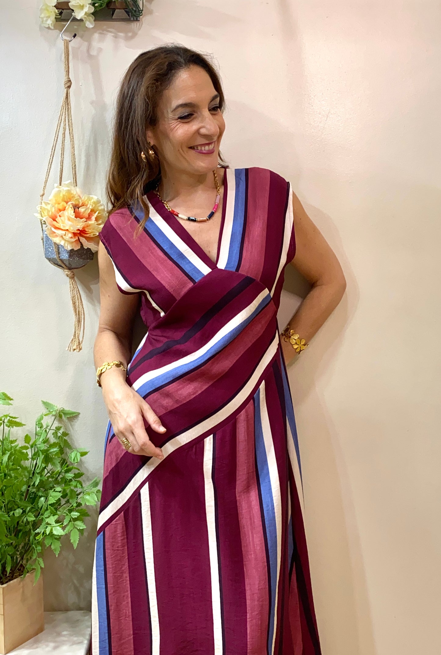 Vestido fluido mil rayas