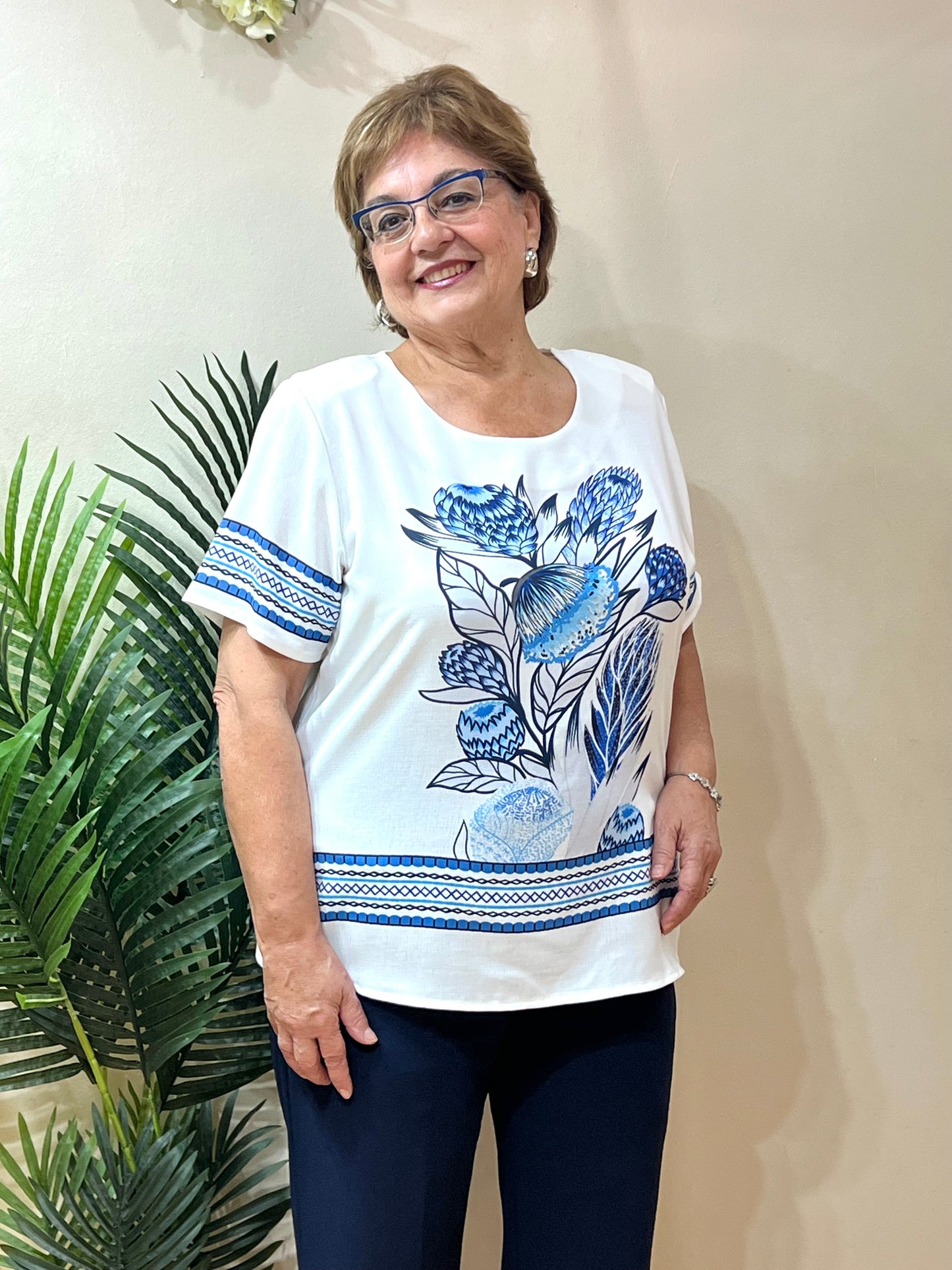 Blusa centro floreado