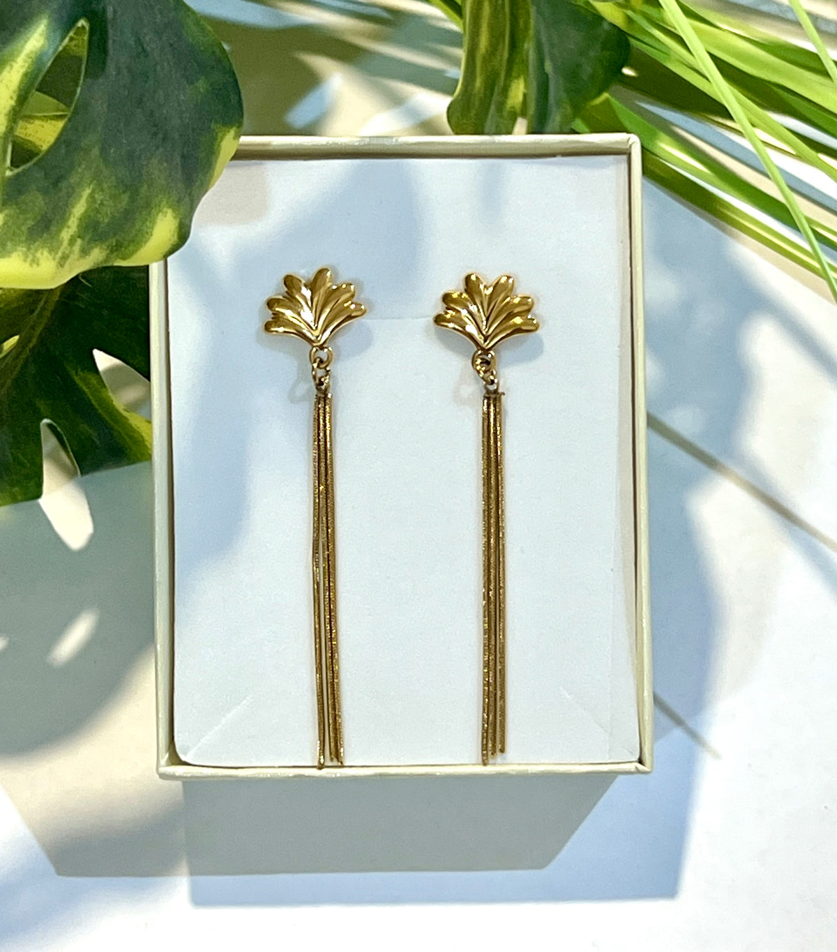Pendientes acero cadenitas