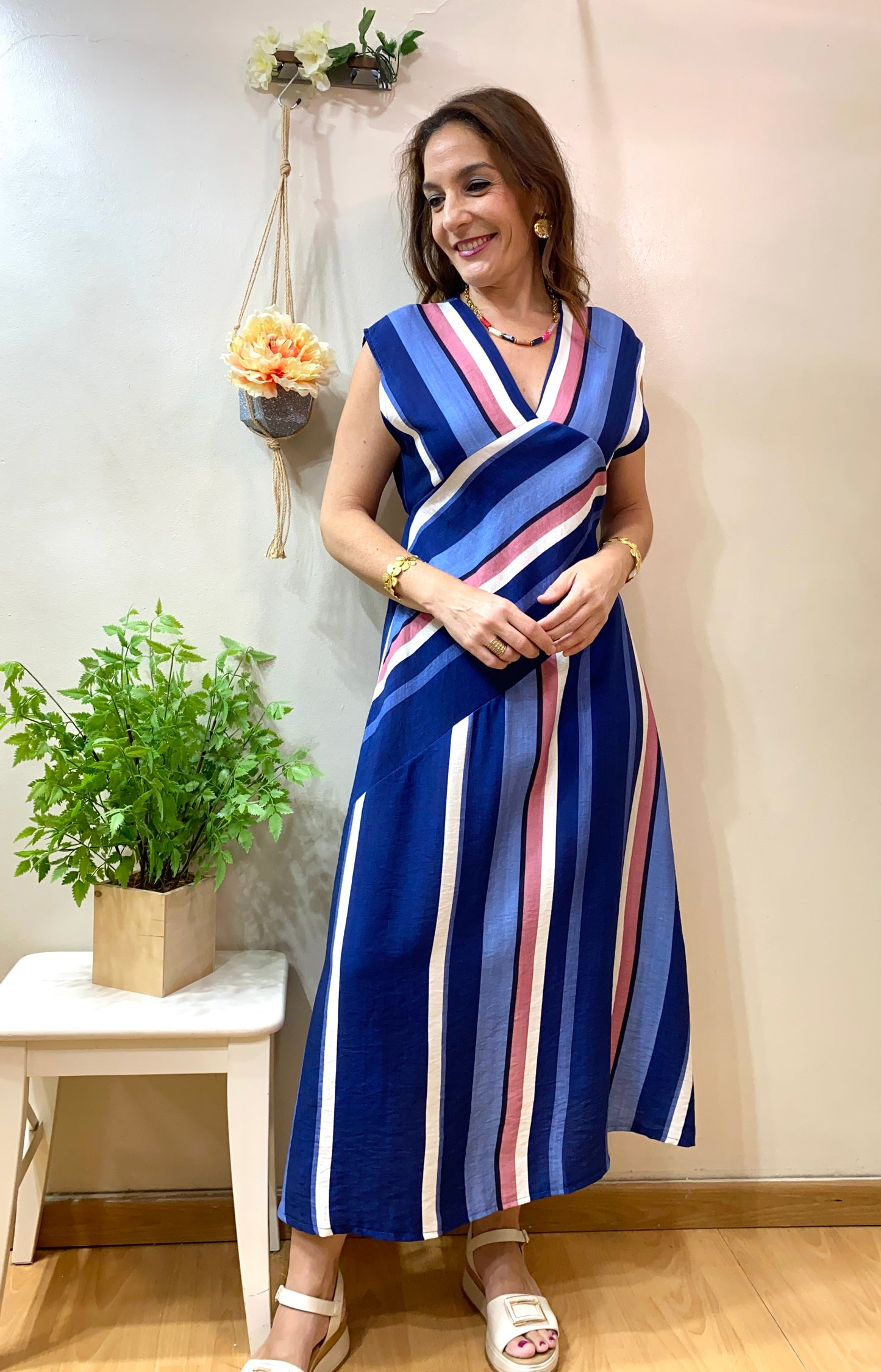 Vestido fluido mil rayas