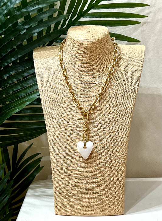 Collar acero y corazón
