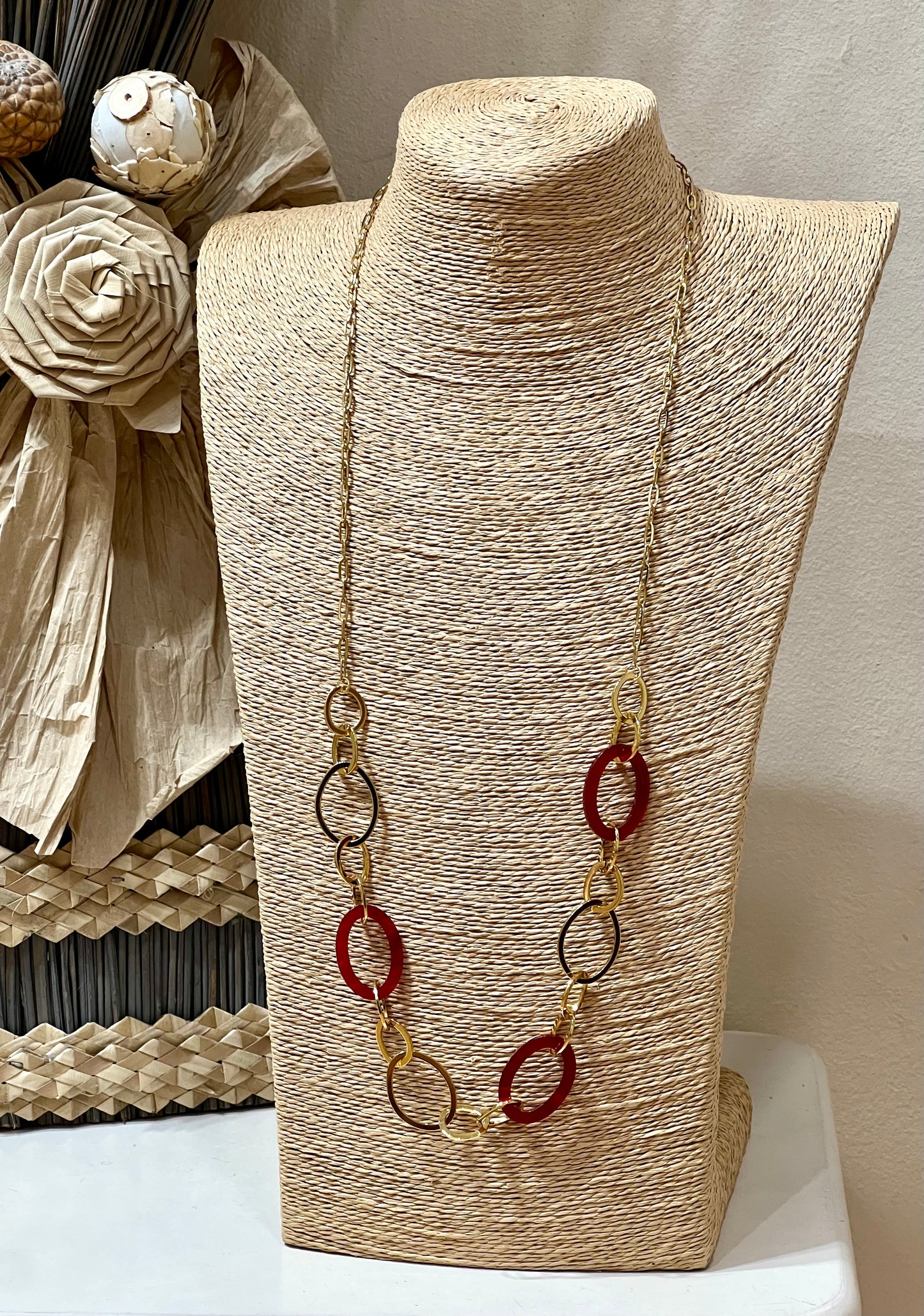 Collar acero largo Golden