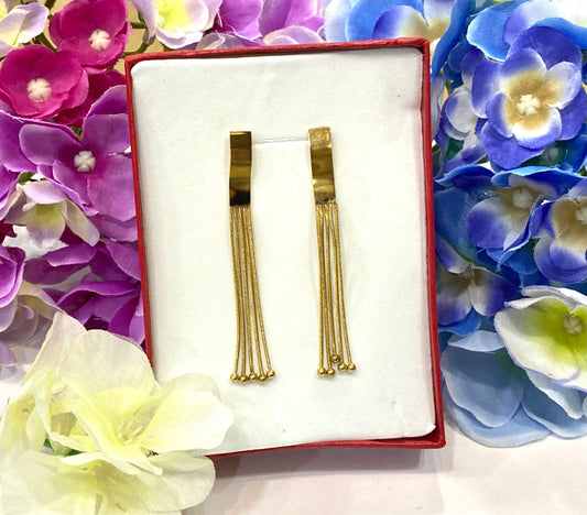 Pendientes acero cinco cadenitas